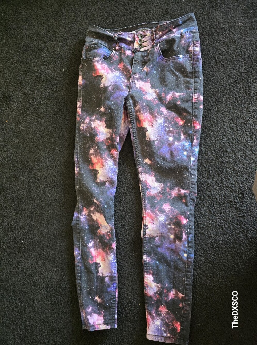 HT Womens Galaxy Print Jeans - Black/Purple/Pink